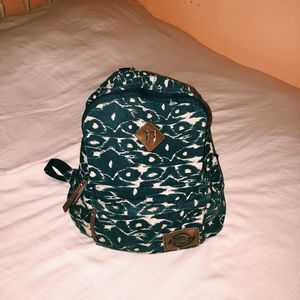 Navy blue/white fabric backpack